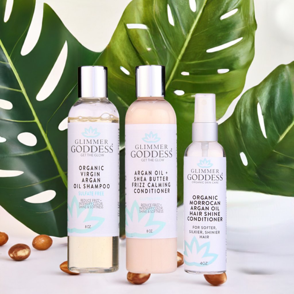 Organic Argan Oil Hair Treatment Trio – Hydrating 3-Step System