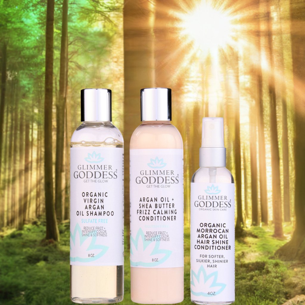 Organic Argan Oil Hair Treatment Trio – Hydrating 3-Step System