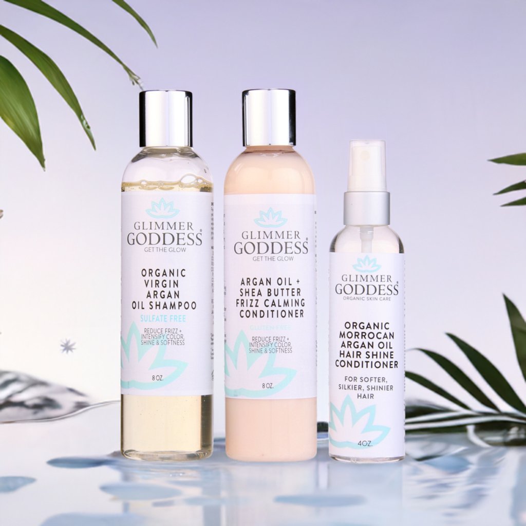 Organic Argan Oil Hair Treatment Trio – Hydrating 3-Step System