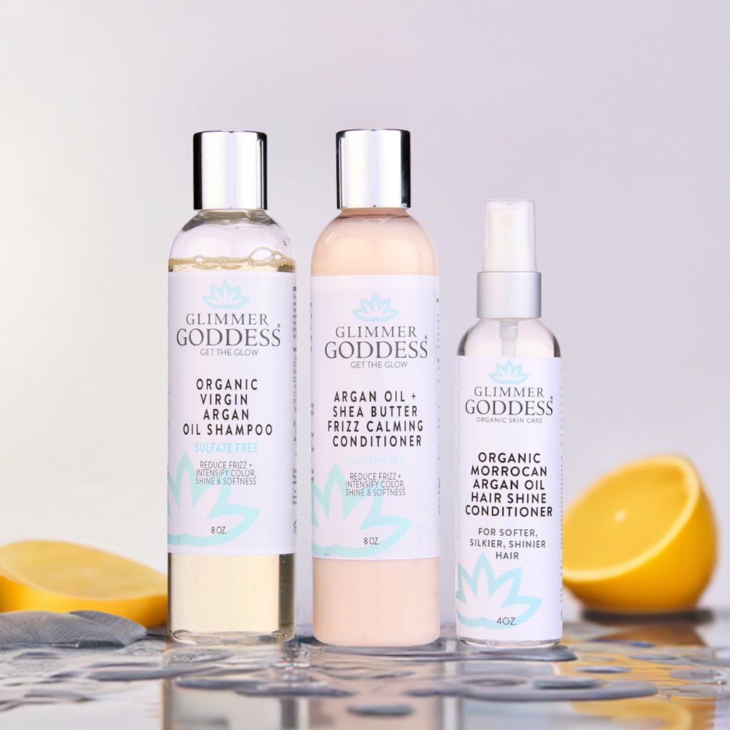 Organic Argan Oil Hair Treatment Trio – Hydrating 3-Step System